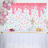 Lofaris Colorful Candyland Pink Cream Backdrop For Birthday